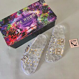 CAPE ROBBIN Regan Jelly Sandals Slides for women Studded Slip- On size 6 NWT
